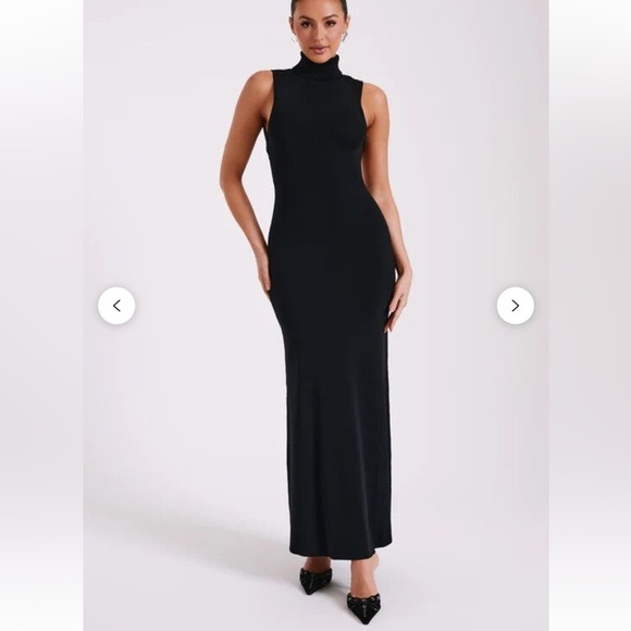 Meshki Louisa High Neck Knit Black Maxi Dress Backless Small - Picture 2 of 15